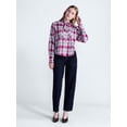 thumbnail image 2 of Scoop Women's and Women's Plus Plaid Bow Shirt, Sizes XS-4X, 2 of 5