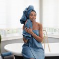 thumbnail image 3 of Aston & Arden Turkish Cotton Bath Towels (2-Pack), Thick 600 GSM, 30x60 in., Ultra Soft and Plush, Solid Copen Blue, 3 of 9