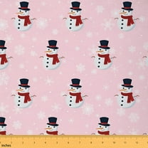 Castle Fairy Kids Kawaii Snowman Fabric by the Yard 1 Yard,Merry Christmas Home Decor Fabric by the Yard,Happy New Year Room Decor Fabric by the Yard,Microfiber Bedroom Decor