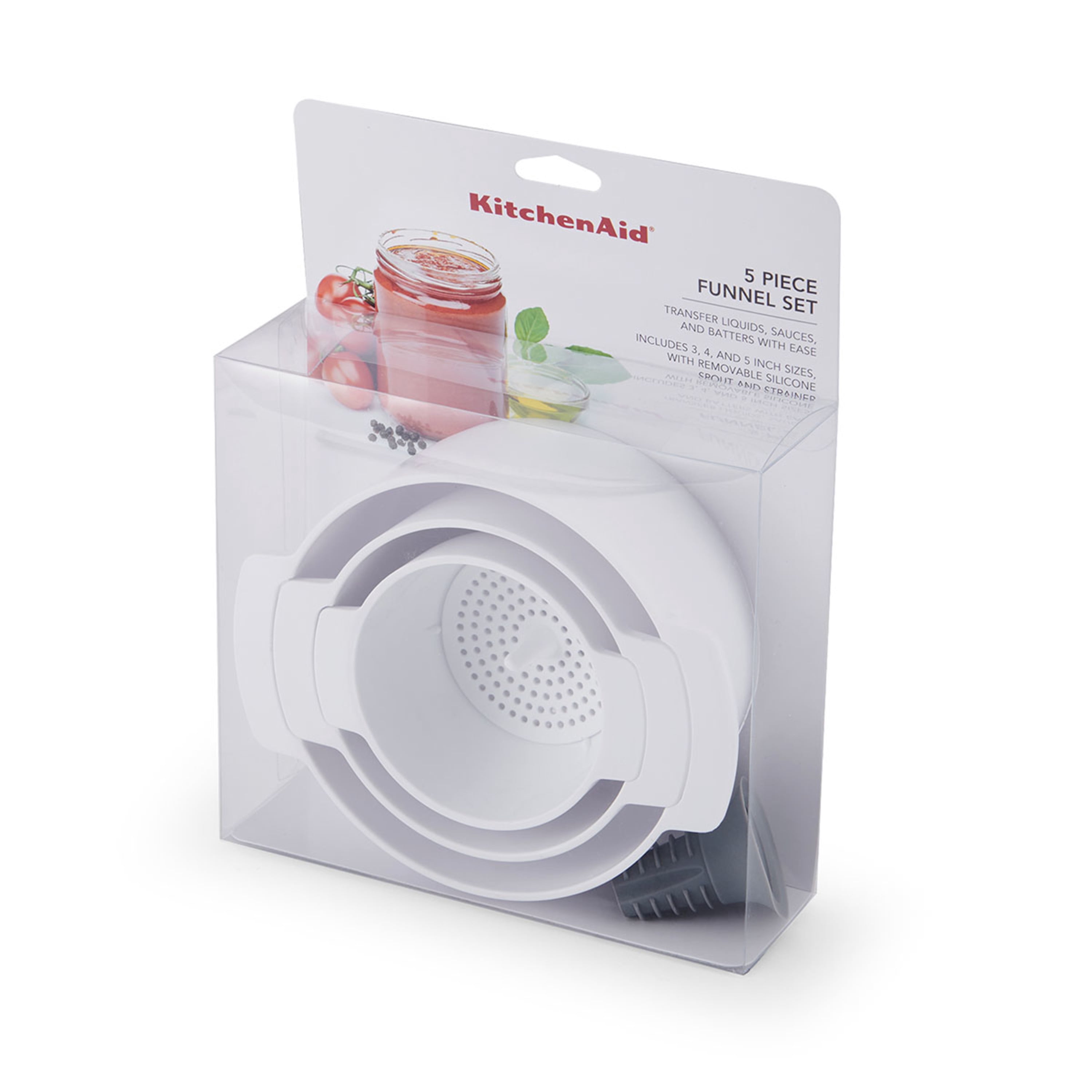 Kitchenaid Set of 4 Plastic Funnels in White