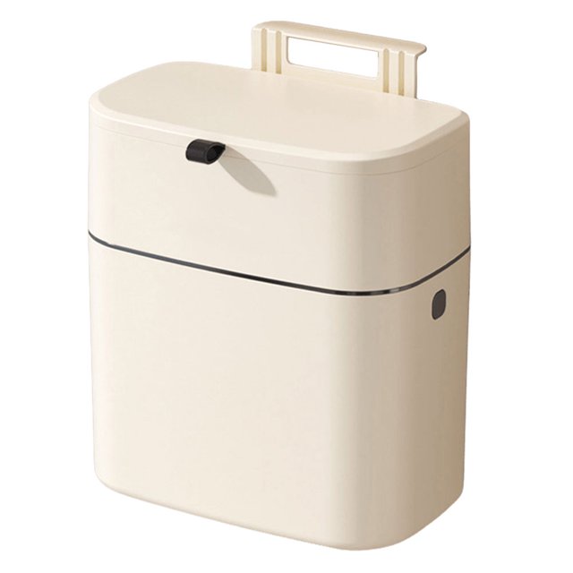 Cubo de basura colgante de 9L con tapa cubo de basura montado en la pared para cocina (gancho)