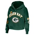 thumbnail image 2 of Women's WEAR by Erin Andrews Green Green Bay Packers Plus Size Modest Cropped Pullover Hoodie, 2 of 3