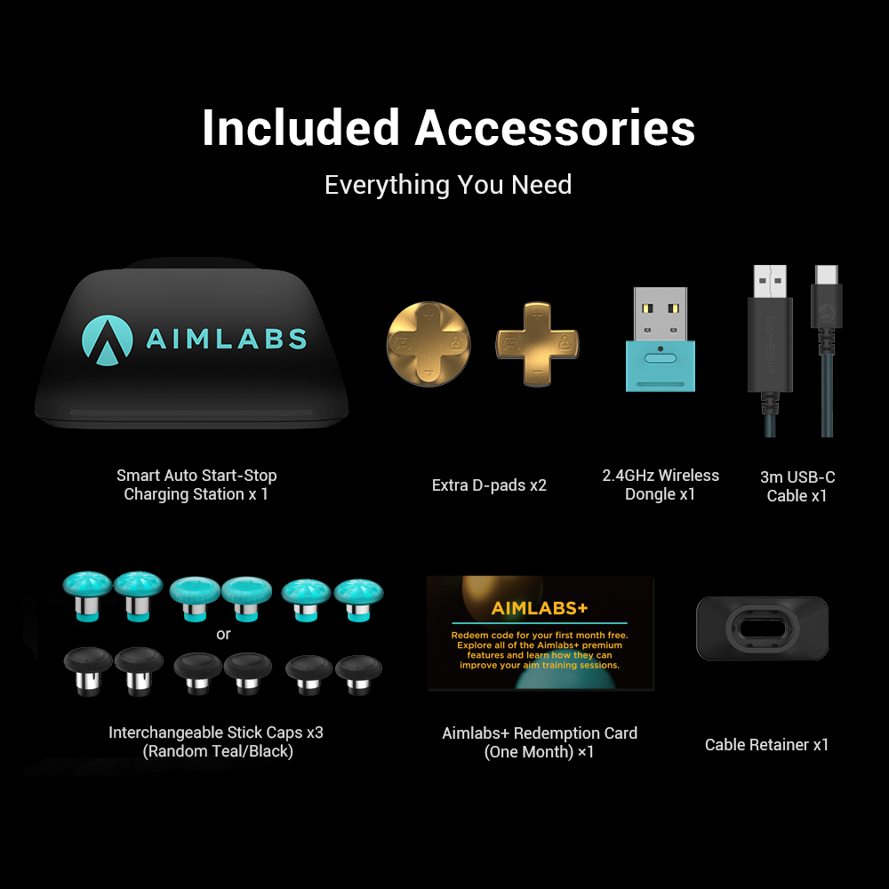 Control Esports GameSir G7 Pro Aimlabs Edition 8K para PC, Frecuencia de Sondeo 8000Hz, Joysticks TMR, Gatillos Hall, Cable e Inalámbrico 2.4G con Audio 3.5mm 3