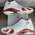 thumbnail image 3 of Ni-k-e Vintage Air Jordan 14 OG 1999 Candy Cane Size 13 136011-102 White Red Men’s Shoe, 3 of 6