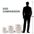 thumbnail image 2 of FOUKUS Large Concrete-Like Plastic Planter Set: 3-Piece Tall Fluted Round Lightweight Planters for Indoor & Outdoor Use, Modern Decorative Pots with Drainage for Home, Patio, Porch & Garden, 2 of 6