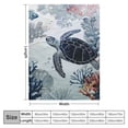thumbnail image 4 of JRXY Sea Turtle Coastal Beach Ocean Theme Flannel Fleece Blanket White, 4 of 6