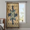 thumbnail image 3 of Vintage Geometric Sheer Curtains 54 Inches Long, Green Brown Abstract Plaid Checkered Light Filering Curtains, Breathable Simi Curtain Privacy Drapes for Kitchen Bathroom Small Window Treatment, 3 of 9