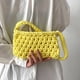 thumbnail image 1 of Bolso de viaje para mujer, Bolso de diseño tejido con cuerda de algodón, Bolso de ganchillo hecho a mano informal, 1 of 5