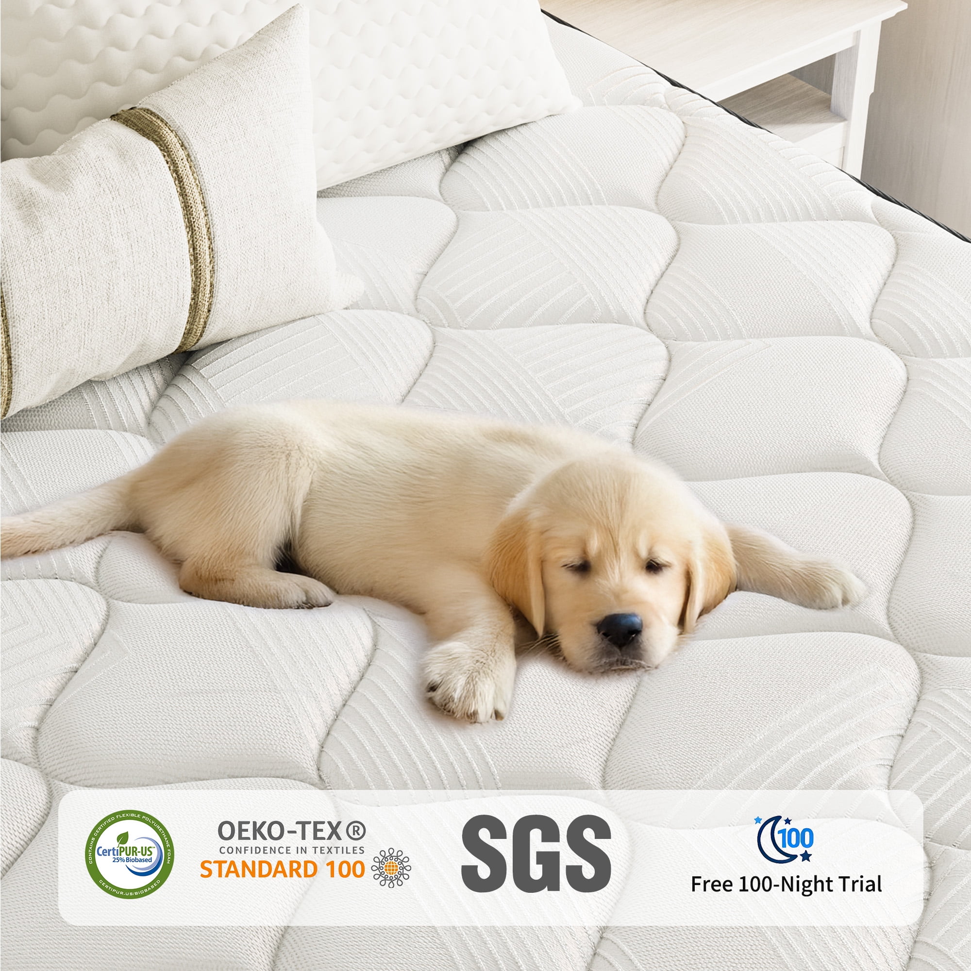 POSMOND King Mattress, 12 inch Cooling Memory Foam Mattress, Hybrid Firm Mattress in a Box, Pocket Spring, Pressure Relief, CertiPUR-US Certified