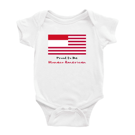 

Proud to Be Monaco American Flag Cute Baby Bodysuit Newborn Clothes Outfits (White 0-3 Months)