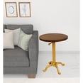 thumbnail image 2 of HomeRoots 493233 22 x 18 x 18 in. Gold & Elm Solid Wood Round End Table, 2 of 5