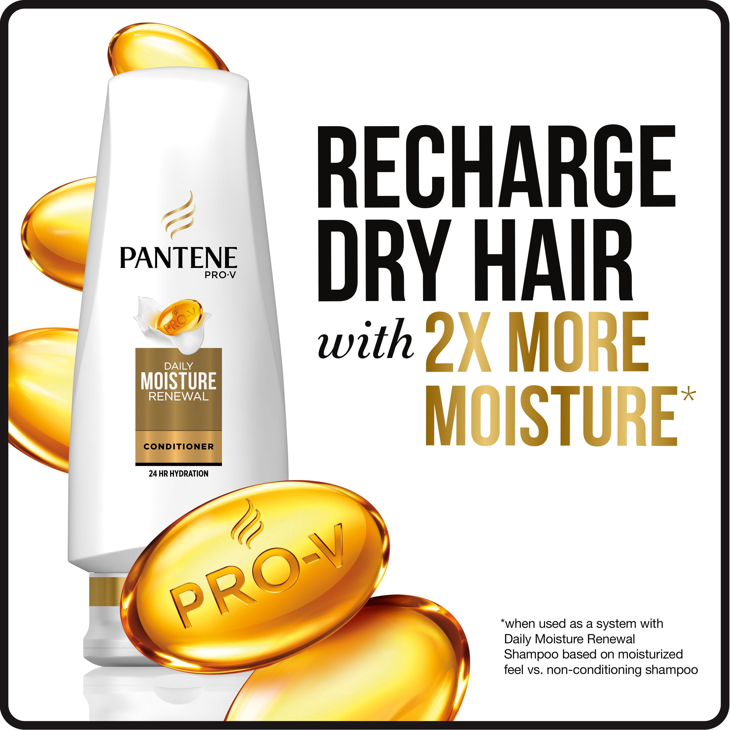 Pantene Pro-V Daily Moisture Renewal Conditioner, 28.9 fl oz With Intense Rescue Shot