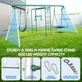 thumbnail image 4 of KloKick Heavy-Duty Metal Swing Set for Backyard, Outdoor Playset with Monkey Bars, Belt Swing, Platform Swing, Climbing Net, Trapeze Bar, for Kids 3-12, 4 of 13