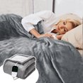 thumbnail image 3 of Washable Double Layer Electric Blanket, Portable, Soft, Thicker Heaters, Home, Car, Office, Room, 130x150cm (Light Grey,UK plug), 3 of 7