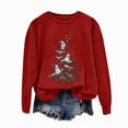 thumbnail image 5 of Towmus Plus Size Christmas Sweatshirt for Women Cute Snowman Tree Graphic Sweatshirts Crewneck Long Sleeve Casual Pullover Tops, 5 of 6