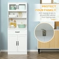 thumbnail image 6 of HOMCOM Freestanding Kitchen Pantry Cabinet With Adjustable Shelves, 4-Door, 63.5 Inches, White, 6 of 10
