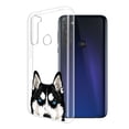thumbnail image 2 of FINCIBO Soft TPU Clear Case Slim Protective Cover for Motorola Moto G Stylus 6.4" 2020, Animal Black Siberian Husky Dog, 2 of 3