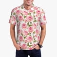 thumbnail image 1 of Balery Rose Flowers Camisa Polo de Hombre con Estampado, de Manga Corta y Tejido Medio, Camisa Tipo Golf Polo-Large, 1 of 6