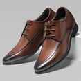 thumbnail image 4 of CMR CHAMARIPA Hidden Heel Shoes Mens - Raised Heel Shoes - Brown Men's Derby Dress Shoes 7 CM / 2.76 Inches, 4 of 5