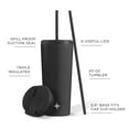 thumbnail image 4 of JoyJolt Vacuum Insulated Tumbler with Flip Lid and Straw - 24 oz - Black, 4 of 6