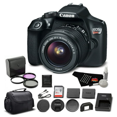 Canon EOS Rebel T6 DSLR Camera Bundle w/EF-S 18-55mm f/3.5-5.6 is II Lens with 32GB Memory Card
