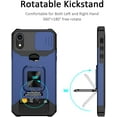 thumbnail image 2 of iPhone XR Case with Sliding Camera Cover and Card Holder Heavy Duty Protective iPhone XR Case with Ring Magnetic Kickstand Phone Case for iPhone XR 6.1''(Blue), 2 of 14
