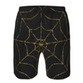thumbnail image 4 of Yiaed Golden Spider Web Print Men's Swim Trunks with Lining Quick Dry Sports Shorts Beach Shorts Boardshorts-3X-Large, 4 of 5