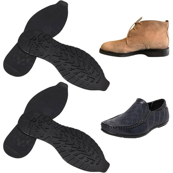 2 Pair Rubber Soles Shoe Replacement for DIY Shoes Rubber Full Out Sole Black Wear Resistant Shoes Sole for Work Shoe and Boots 12.8x4.53x0.22inch for making