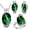 Green, variant on Fashion White Gold Plated Large Oval Red Cubic Zirconia Necklace Post Stud Earrings Solitaire Finger Rings Bridal Jewelry Set (Red, Size 7) T472