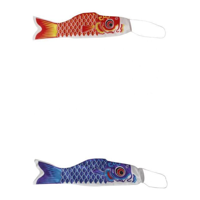 2x Japón Koi Carp Windsock Streamer Decoración de cometa Koinobori japonesa Rojo 55cm Azul 55cm