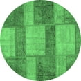 thumbnail image 1 of Ahgly Company Indoor Round Patchwork Emerald Green Transitional Area Rugs, 8' Round, 1 of 4