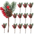 thumbnail image 1 of Pine Berry Decoration Red Berry Pine Branches Christmas Interior Decoration Multi Plastic Foam Material 15Pcs, 1 of 5