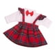 thumbnail image 5 of de muñeca de 18 pulgada camisa, vestido, traje de muñeca, uniforme conjunto de ropa, accesorios para muñecas Luz roja CUTICAT Falda a cuadros de muñeca estadounidense de 18 pulgadas, 5 of 5