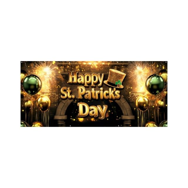 zhangmingg Festive Garage Banner for Home with Irish Themed Patterns