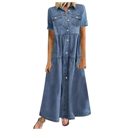 

Fashion Summer Skirt Denim Denim Multi-button Skirt Women s Multi-pocket Casual Women s Dress Womens Sleeve Dresses plus Dresses Womens Casual Long Nightgowns Cotton Long Dresses Party Casual Dresses