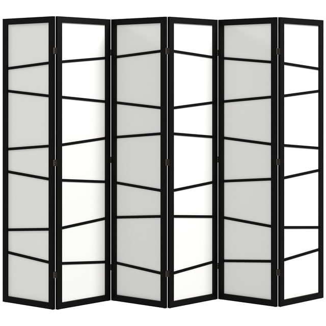 HOMCOM Folding Room Divider, 6 Panel Privacy Screen for Home Office, White