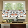 thumbnail image 4 of Yayeee Kitchen Curtains Tier Set of 2 Light Filtering 57"x24" Over Sink Window Panels, Orange Cartoon Houses, 4 of 7
