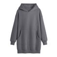 thumbnail image 4 of Gspmoly Robe d'Été, Robe Patchwork Décontractée Surdimensionnée pour Femmes Automne Manches Longues Tendance Col à Revers Plissé Mini Robe Robes de Mariage pour Femmes Offres Prime, 4 of 9