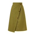 thumbnail image 4 of Jkety Long Skirts for Women Fall Stretchy Flowy Maxi Skirt Dressy Casual for Work, Soft Fold Over High Waisted Women'S Skirts Green,XL, 4 of 7