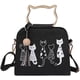 thumbnail image 1 of Bolso bandolera con estampado animal, Yannerr para mujer, con estampado de gato (negro), 1 of 5