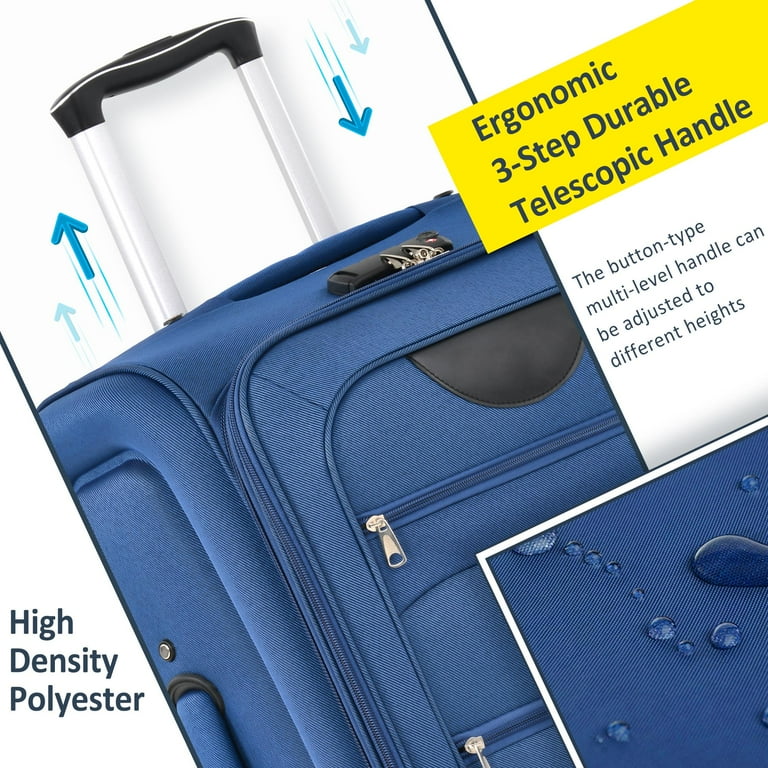 Zimtown 22in, 26in, 30in Spinner Softside Luggage, 3 Piece