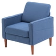 thumbnail image 4 of Accent Chair for Living Room, Linen Single Sofa Chair with 5.5" Soft Seat Cushion and Wood Frame, Upholstered Armchair Reading Chair for Bedroom, Office, Navy Blue, 4 of 9