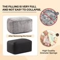 thumbnail image 4 of 15"(H) Bean Bag Ottoman Pouf, 6.6LB Memory Foam Filled Footstool for Sofa, Accent Stuffed Footrest Stool with Washable Cover, Single Footrest Stool for Living Room, Bedroom, Coffee, 4 of 8
