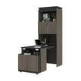 thumbnail image 3 of Bestar Orion 30W Shelving Unit w/ Fold-Out Desk in bark gray & graphite, 3 of 6