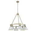 thumbnail image 3 of 3306-6 AB-DB Golden Lighting Orwell - 6 Light Chandelier-20.38 Inches Tall and 29 Inches Wide-Aged Brass Finish-Dusky Blue Shade Color, 3 of 5