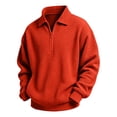 thumbnail image 5 of DJDLJWCJ Big Boys Lapel Sweatshirt Half Zip Long Sleeve polo Shirt Solid Color Loose Fit Pullover Tops Red Size 9, 5 of 10