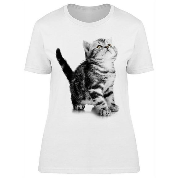 Adorable Tiny Cat T-Shirt Women -Image by Shutterstock Women T-Shirt, Female Medium