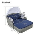thumbnail image 2 of Churanty Outdoor Sunbed with Adjustable Canopy for Two Person Patio Chaise Double Lounger for Beach Backyard,Gray Wicker And Blue Cushion, 2 of 12