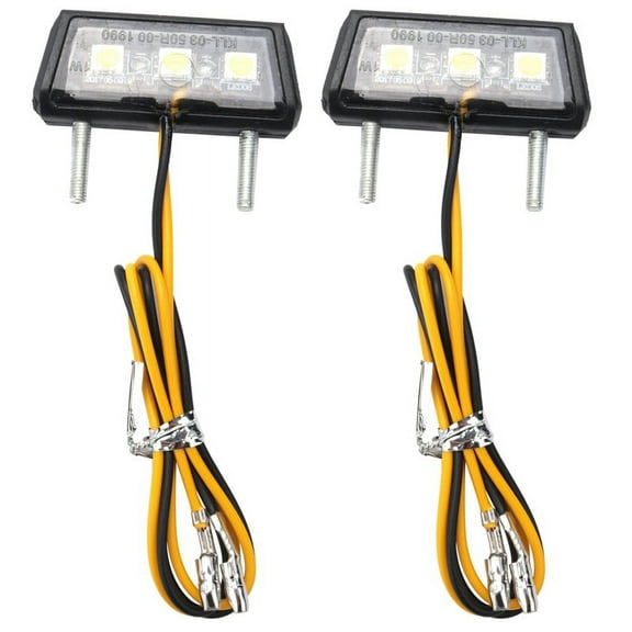 2X Motorcycle Decorative LED Taillight License Plate Light for White