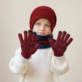 thumbnail image 2 of LIaqionyy Kids Winter Beanie Hat Scarf Gloves Set for Girls Boys 1-11Y Toddler Knitted Cap Touchscreen Mitten Neck Warmer, 2 of 5